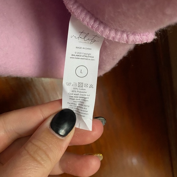 VitalityxBalance Athletica Affirmation Crop Hoodie - Surge (light pink/lavender) - Picture 3 of 4